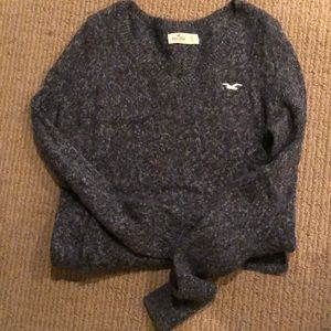 V- neck Hollister sweater. Men’s size small. Black, grey, and white speckled.